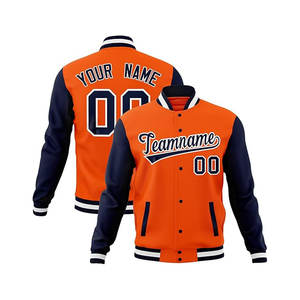 Veste universitaire Letterman personnalisée pour hommes avec numéro d'équipe cousu Service OEM disponible - Product Image 1