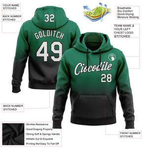 Direct Industry Wholesale 3D Embroidered Custom Stitched Kelly Green White-<b>Black</b> Fade Fashion Sports Pullover <b>Sweatshirt</b> Hoodie - Product Image 2