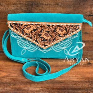 ODM personnalisé point de botte usiné à la main en cuir suédé rabat sac à bandoulière 2025 luxe femmes en cuir véritable bandoulière sac à main sac à main - Product Image 1