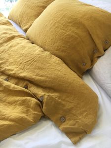 Juego de edredón Queen King de 3 piezas de lino europeo de lujo, 2 fundas de almohada de 200TC para Home Hotel Hospital, opciones al por mayor disponibles - Product Image 2