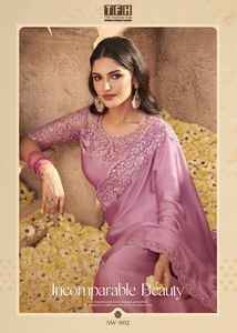 Sari Tradicional con Bordado y Pedrería para Mujer - Product Image 4