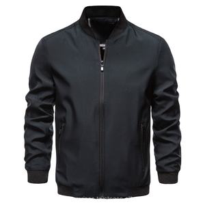 Chaqueta de bombardero delgada de otoño para hombre, nueva chaqueta con cremallera y cuello levantado para hombre, chaqueta de Color sólido Simple de moda informal de negocios para hombre - Product Image 1
