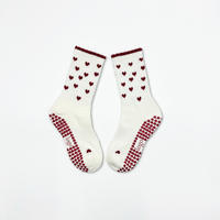 Chaussettes antidérapantes en coton tricoté à motif cœur, personnalisables avec logo, pour femmes, commandes en gros, idéales pour le Pilates et le Yoga, fourniture ODM