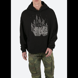 Sweat à capuche en coton molletonné unisexe personnalisé avec fermeture éclair de haute qualité tissu français pour strass impression bouffante longue saison d'hiver solide cousu - Product Image 3