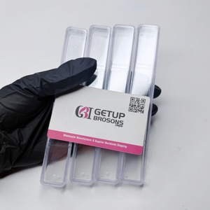 Tubes transparents personnalisés faits à la main, emballage lisse, couleur et logo personnalisés pour instruments de soins personnels, pinces à cils. - Product Image 2