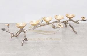 Metal Durable <b>Candle</b> Holder With Gold Color and Leaf Design Dining Tabletop <b>Candle</b> <b>Dinner</b> Supplies From Indian Manufacturer - Product Image 5