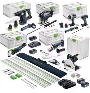 Kit combiné ultime pour constructeurs Festools 18v 5 pièces sans balais 2 x 5.2ah, NEUF, MARQUE ORIGINALE - Product Image 1