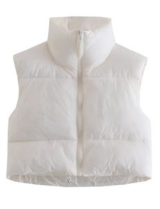 Venta caliente más nuevo estilo mujeres Puffer chaleco Stand Collar Zip up chaleco sin mangas prendas de vestir exteriores Casual moda chaleco para mujeres - Product Image 4