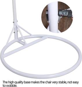 Chaise suspendue en rotin d'extérieur avec auvent, résistante aux intempéries, pour patio et jardin - Product Image 4