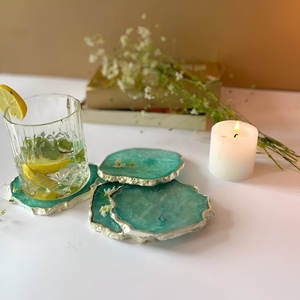 Posavasos de Ágata de Lujo Coloridos, Juego de Rebanadas Finas Resistentes al Aceite para un Hogar y Restaurantes Elegantes, Decoración de Mesa Única para Regalos de Fiesta - Product Image 6