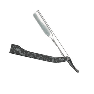 Rasoir à bord droit de barbier avec finition miroir Rasoirs de salon de beauté en acier inoxydable pour le visage et le corps Poignée fantaisie - Product Image 4