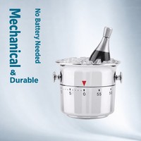Minuteur de cuisine mécanique en forme de casserole, minuteur de compte à rebours de 60 minutes, rappel de temps rotatif pour la cuisson