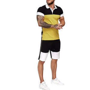 Trajes de correr de algodón de 2 piezas transpirables de verano para hombre al por mayor, chándales informales, pantalones cortos, logotipo bordado personalizado, conjuntos de talla grande - Product Image 5