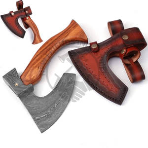 Hacha Tomahawk de Acero de Damasco Personalizada, con Mango de Madera de Palisandro y Funda, Forjada a Mano, para Caza, Camping y Actividades al Aire Libre, Hacha con Espiga, DIY - Product Image 2