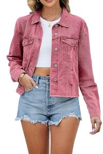 Chaqueta Vaquera Cruda Elegante y Cómoda para Mujer, Manga Larga de Nailon, Relleno de Algodón, Último Diseño de Invierno, Servicio OEM, Precio Económico 2026 - Product Image 1