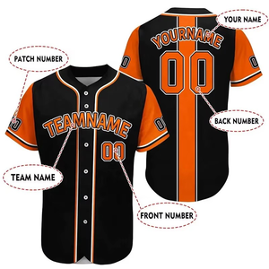 Jersey de béisbol sublimado completo personalizado al por mayor Conjunto de jersey de béisbol sublimado unisex 100% tela absorbente de malla de poliéster - Product Image 6