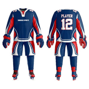 Jersey y pantalón de hockey sobre hielo transpirable de equipo de poliéster 100% de alta calidad, uniforme de hockey sobre hielo por sublimación a la venta - Product Image 1