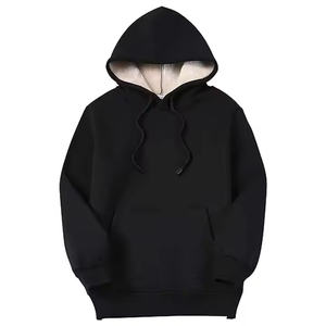 Custom Winter Men's Heavy Faux <b>Fur</b> <b>Hoodie</b> High Quality Sherpa Fleece Solid Warm Breathable OEM Low MOQ Plain Polyester/Cotton - Product Image 4