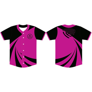 Jerseys de béisbol y softbol de talla grande personalizables Ropa de cuello redondo de poliéster transpirable con diseño impreso sublimado liso - Product Image 4