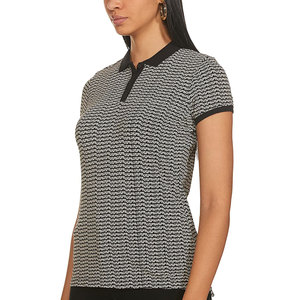 Algodón de media manga para mujer para Polo Logotipo estampado personalizado Longitud corta Tamaño regular Tejido de punto transpirable Estilo informal - Product Image 1