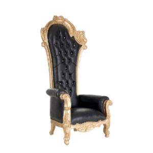 เก้าอี้บัลลังก์แบบคลาสสิกสไตล์ยุโรปสำหรับงานแต่งงานเก้าอี้โซฟาด้านหลังสูงโครงทอง - Product Image 1