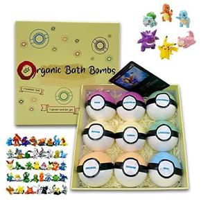 Bombes de bain pour enfants - Pack de 9 bombes de bain organiques, excellent cadeau pour les garçons et les filles, jouet de bain amusant, 3,5 oz, aromathérapie et relaxation - Product Image 1