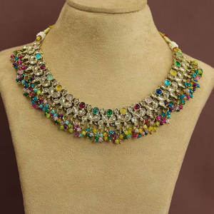 Ensemble de bijoux classiques pour femmes pour mariage, collier, boucles d'oreilles, bijoux de mariée tendance, taille adulte - Product Image 4