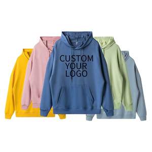 Sweat-shirt surdimensionné vierge à capuche en coton épais pour hommes et femmes, fournisseur de logo de conception personnalisée - Product Image 3