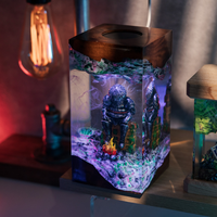 Lampe en époxy personnalisée, lampe en résine époxy, lampe en résine époxy personnalisée, lampe en bois et résine, veilleuse personnalisée, cadeau fait main, anniversaire