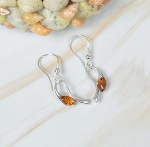 Boucles d'oreilles pendantes en ambre naturel jaune de la Baltique, argent sterling 925, fabrication artisanale, bijoux tendance, cadeau pour femme, fête - Product Image 3