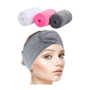 Vaslcare-Diadema de Spa para mujer, banda para el pelo suave y ajustable con cinta mágica, paño de felpa, envoltura elástica para la cabeza - Product Image 1
