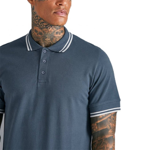 Vente en gros de polo en coton piqué de haute qualité pour homme avec boutons actifs, polo imprimé de couleur différente avec col - Product Image 5