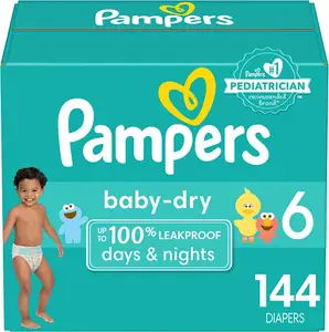 기저귀 크기 6, 144 Count - Pampers 아기 건조 일회용 아기 기저귀