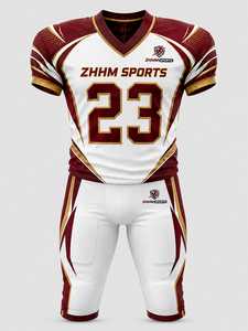 Custom American Football Jersey Set V <b>Neck</b> Sports Uniform Short Sleeve Teamwear With <b>Padded</b> Shorts - Product Image 6
