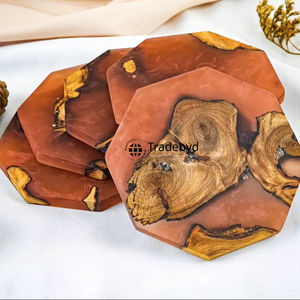 Rustic Resin Handmade <b>Coaster</b> Set 4X4 Inches Square Luxury <b>Drink</b> <b>Coasters</b> for Kitchen Dining Available Different Colors-Tradebyd - Product Image 1