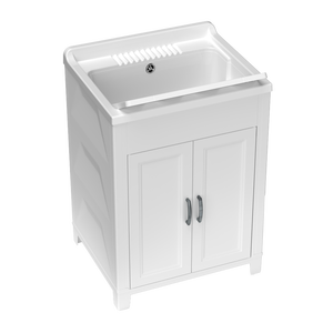 Mobile da Bagno Stile Fattoria Mongardi in Resina PP, Lavabo in Acciaio Inox, Finitura Verniciata, 60L X 50D, Capacità 112-155 lb - Product Image 1