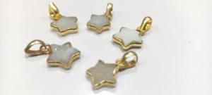 Charmes en forme d'étoile Druzy blanc naturel 10-12mm connecteur de lunette en forme de fantaisie en pierre précieuse vendu par pièces - Product Image 4