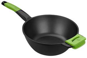 Wok in alluminio pressofuso con manico e impugnatura, 28 cm. (Bra A121471) - Product Image 1