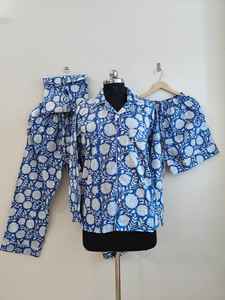 Conjunto de Pijama Ligero de Verano para Mujer, 100% Algodón, Estampado Floral, Mangas Largas, Cierre de Botones, Pantalones Jogger de Tiro Alto - Lujo - Product Image 6