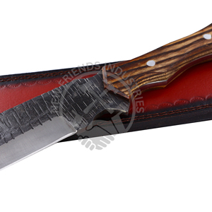 Couteau Bowie forgé à la main personnalisé avec manche en bois de frêne brûlé en acier à haute teneur en carbone pour couteau de chasse en plein air pour les amateurs de bricolage - Product Image 2