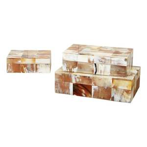 High Quality Bone Work Black and Beige Geometric Pattern <b>Jewellery</b> Box Bone Inlay Work Polished Finishing Factory Direct Price - Product Image 3