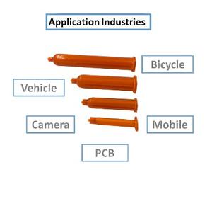 Jeringas de Alta Precisión para PCB, Fabricadas en EE. UU., de 3cc, para Dispensar Pegamento, con Bloqueo UV, Color Ámbar, 16mm de Diámetro, Nordson - Product Image 2