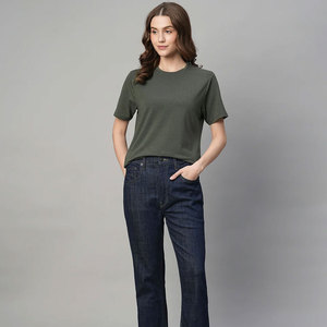Camiseta de Algodón Lisa de Primera Calidad para Mujer de Uso Diario con Textura Suave y Comodidad Transpirable - Product Image 1