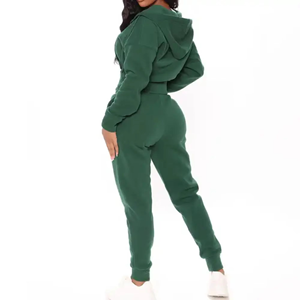 Vente en gros de coton Fabricant de vêtements de sport à fermeture éclair complète pour femmes, respirant et à séchage rapide, survêtement de sport personnalisé, vêtements de sport actifs - Product Image 2