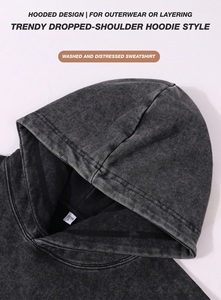 Sudadera con Capucha Personalizada de 400 GSM, Impresión DTG con Efecto Puff, Lavado Ácido, Sudadera con Capucha de Felpa Cuadrada, Color Rosa, Lavado Nieve, Estilo Vintage - Product Image 4