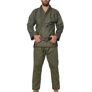 Kimono de Jiu-Jitsu Brésilien Professionnel Uniforme Couleur Verte Personnalisée 100% Coton Tissu Extensible Respirant & Léger - Product Image 1
