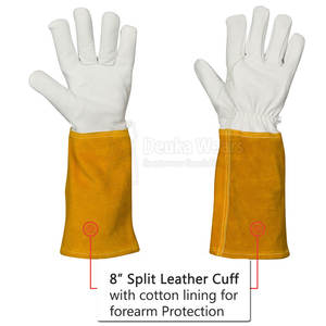 Guantes de Cuero Tri Argon de Diseño Personalizado al por Mayor, con Costuras de Kevlar y Forro de Kevlar para Protección Contra Cortes y Calor - Product Image 5