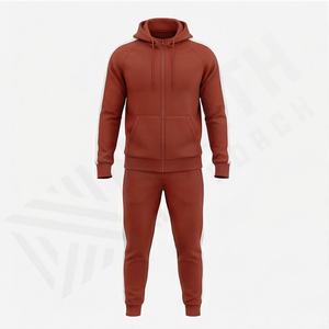 Survêtements de sport pour hommes sur mesure, coupe ajustée, pour le jogging, 100% coton, taille plus, survêtements d'hiver avec bande, couleur personnalisée - Product Image 1