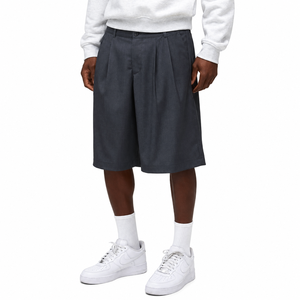 Custom Logo <strong>tailoring</strong> Cotton Pleated Chino <strong>Shorts</strong> Relaxed Fit Casual Suit <strong>Shorts</strong> OEM ODM Wide Leg <strong>Men</strong> <strong>Shorts</strong> With Pockets - Product Image 1