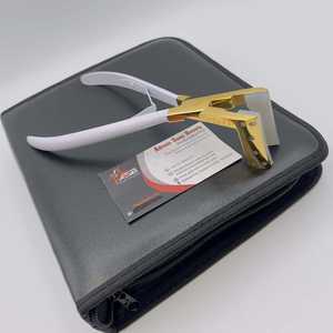 Pince d'extension de cheveux en acier inoxydable durable en or blanc de haute qualité prix de gros pince à pression professionnelle - Product Image 1